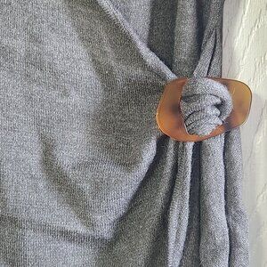 NWT Grey LS Sweater Wrap Dress Size L